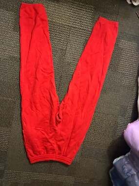 Vintage Red Fleece Jogger Sweatpants